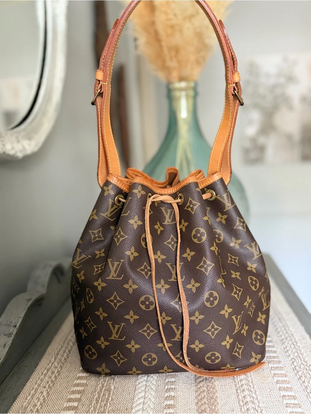 Louis Vuitton Petite Noe Vintage  Monogram Drawstring Bucket Bag
